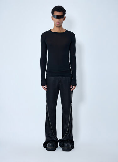 Rick Owens Ribbed Long Sleeve Top Black ric0163024