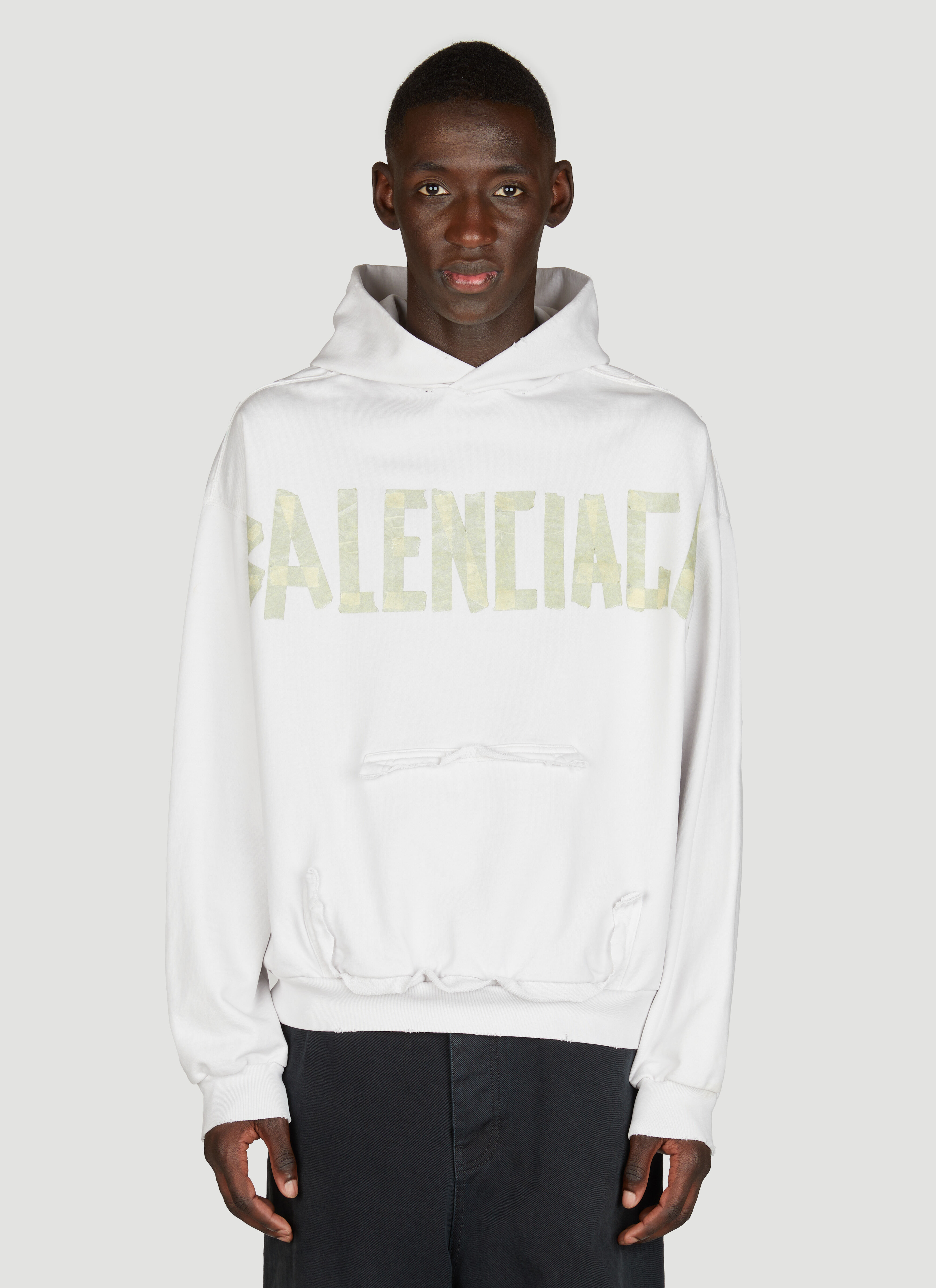 Distressed white sweatshirt clearance