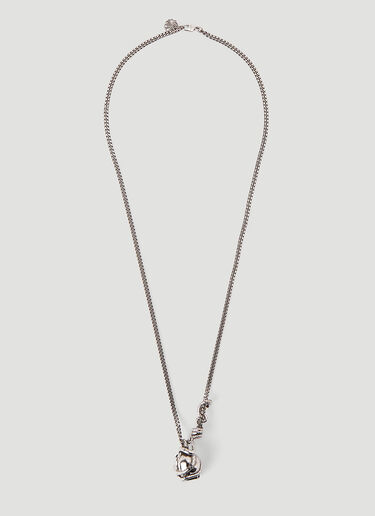 Alexander McQueen Skull Chain Necklace Silver amq0145107