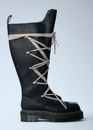 Rick Owens x Dr. Martens 1460 Quad Sole Megalace Boots Black rod0262003