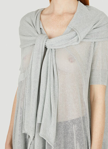 Yohji Yamamoto Asymmetric Drape Knit Top Grey yoy0248007