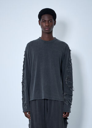 Acne Studios 디스트레스트 로고 모티프 티셔츠  블랙 acn0160007