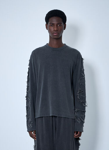 Acne Studios Distressed Logo Motif T-Shirt Black acn0160007