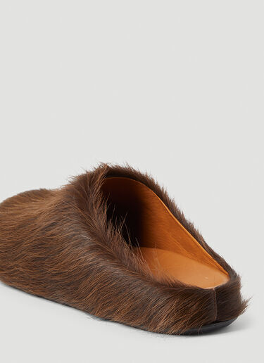 Marni Fussbett Sabot Hairy Mules Brown mni0153013