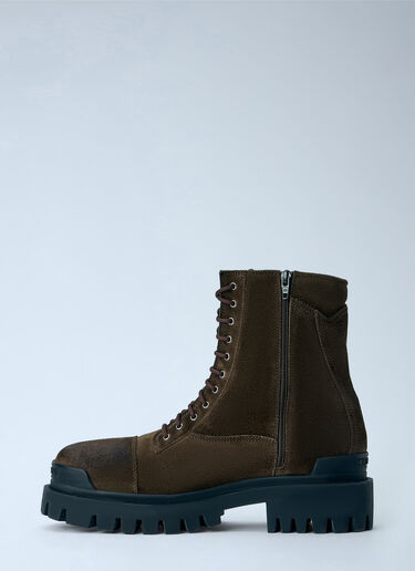 LN-CC® - Balenciaga: Combat Strike L20 Ankle Boots - Olive Balenciaga Combat Strike L20 Ankle Boots Olive bal0165030