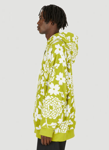 Prada Floral Fleece Hooded Sweatshirt Green pra0148023