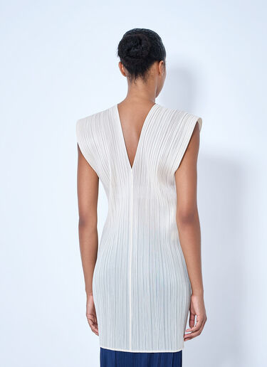LN-CC® - Pleats Please Issey Miyake: Sleeveless Pleated Tunic - Beige Pleats Please Issey Miyake Sleeveless Pleated Tunic Beige plp0265005