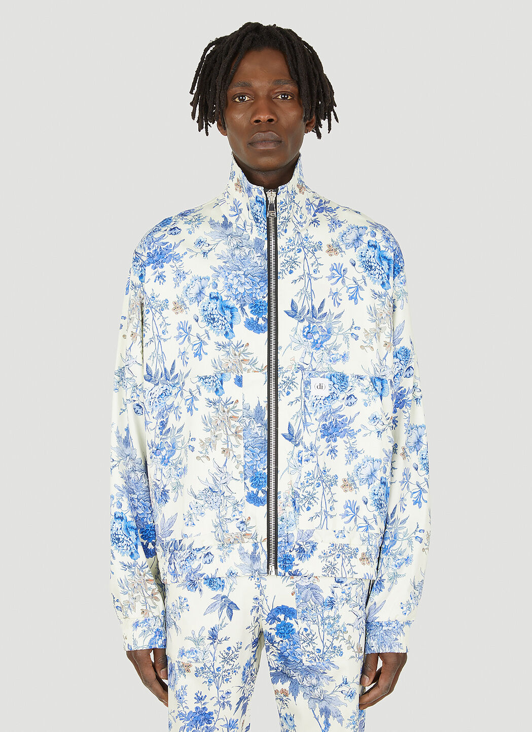 Di vision Floral Zip Up Track Jacket in Blue LN CC