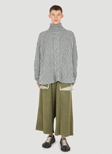 Sulvam Cable Knit Jumper Dark Grey sul0150011
