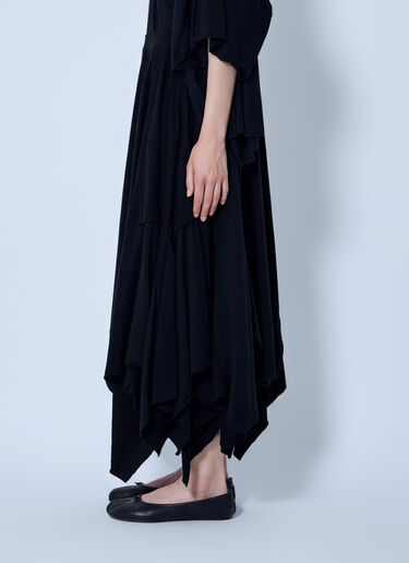 LN-CC® - Yohji Yamamoto: Draped Handkerchief Skirt - Black Yohji Yamamoto Draped Handkerchief Skirt Black yoy0263024