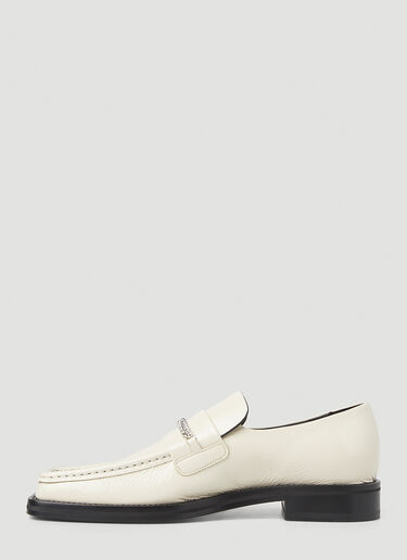 Martine Rose Square Toe Lace-up Shoes In White
