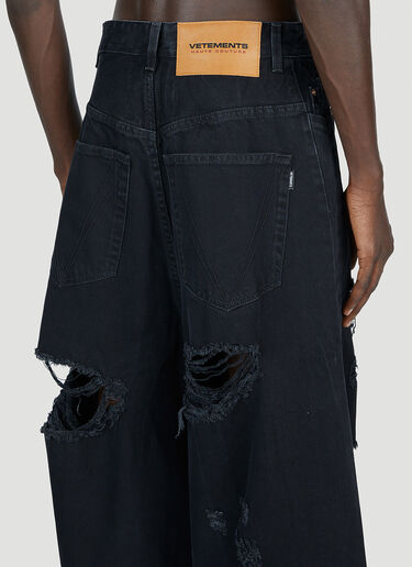 Vetements Destroyed Baggy Jeans Black vet0154006