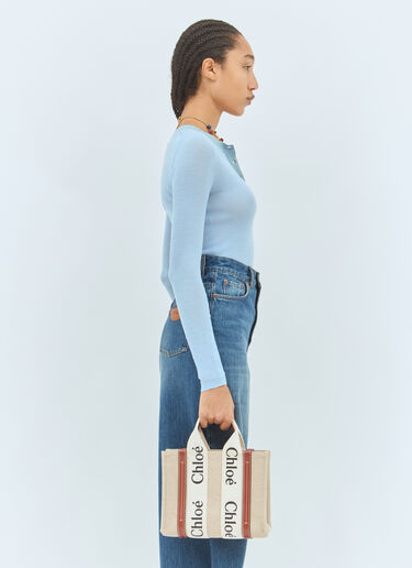 Chloé 스몰 우디 토트백 베이지 chl0255057