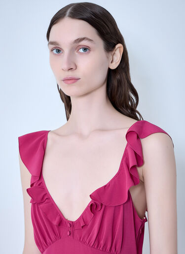 Chloé Ruffled Silk Dress Pink chl0263051