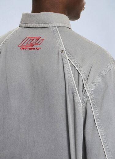 LN-CC® - Off-White: Garment-Dyed Sporty Shirt - Grey Off-White Garment-Dyed Sporty Shirt Grey ofw0164139