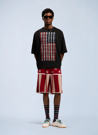 Flames Flag Loose T-Shirt Palm Angels Flames Flag Loose T-Shirt Black pma0162089