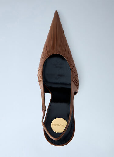 LN-CC® - Saint Laurent: Slingback Stiletto Heels - Brown Saint Laurent Slingback Stiletto Heels Brown sla0264023