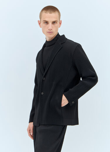 Homme Plissé Issey Miyake 单排扣褶裥休闲外套 黑色 hmp0157020