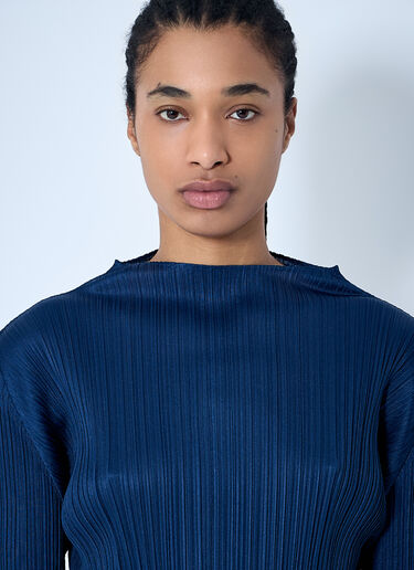 Pleats Please Issey Miyake Pleated Top Blue plp0260010