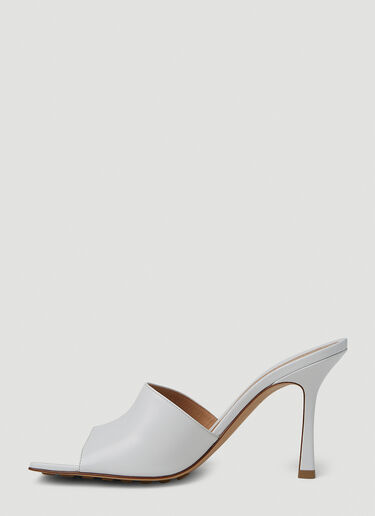 Bottega Veneta Stretch High Heel Mules White bov0251145