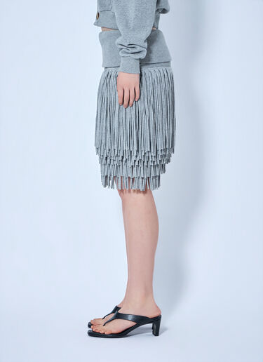 Abra Fringe Knit Skirt Grey abr0264004