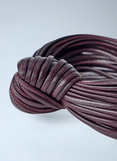Bottega Veneta Interwoven Leather Bracelet with Gold-Tone Clasp Burgundy bov0263039