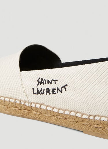 Saint Laurent 徽标刺绣渔夫鞋 米色 sla0151042