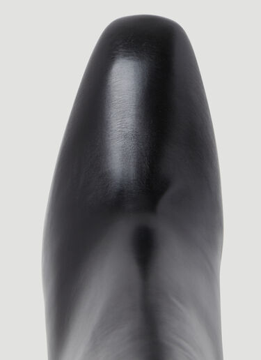 Dries Van Noten 그래픽 힐 가죽 부츠 블랙 dvn0253011