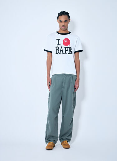 A BATHING APE® Logo Print T-Shirt White aba0158007