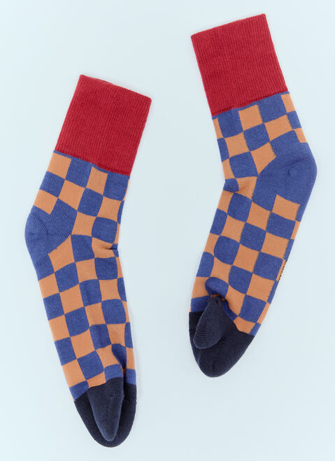 Y-3 Tabi Checker Ankle Socks White yyy0356030