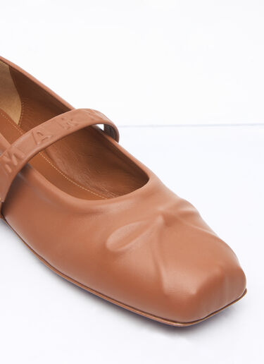 Marni Mary Jane Ballerina Flats Brown mni0259016