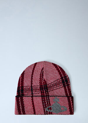 Vivienne Westwood Check Knit Beanie Red vvw0166020
