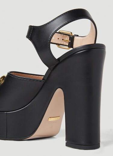 Gucci 马衔扣厚底凉鞋 黑色 guc0251154