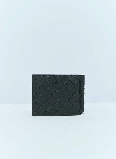 Bottega Veneta Intrecciato Bill Clip Leather Wallet Black bov0154025