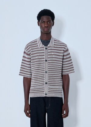 ACMH Button-Front Knit Cardigan Brown acm0164004