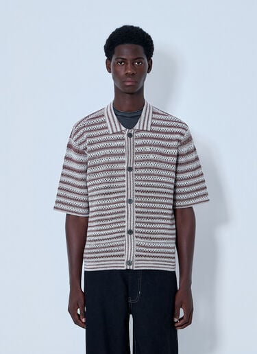ACMH Button-Front Knit Cardigan Brown acm0164004