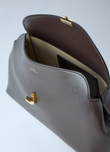 LN-CC® - Toteme: T-Lock Leather Clutch - Brown Toteme T-Lock Leather Clutch Brown tot0265090