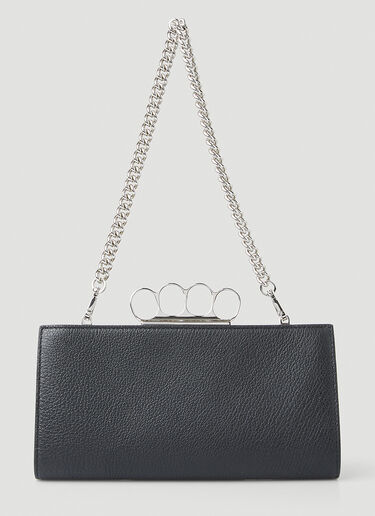 Alexander McQueen Four Ring Chain Shoulder Bag Black amq0249080