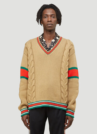 Gucci V-Neck Sweater Beige guc0143016