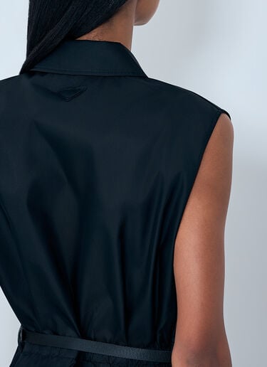 Prada Re-Nylon Belted Mini Dress Black pra0264001