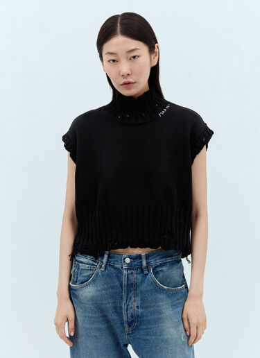 Marni 하이넥 크롭 스웨터 블랙 mni0253025