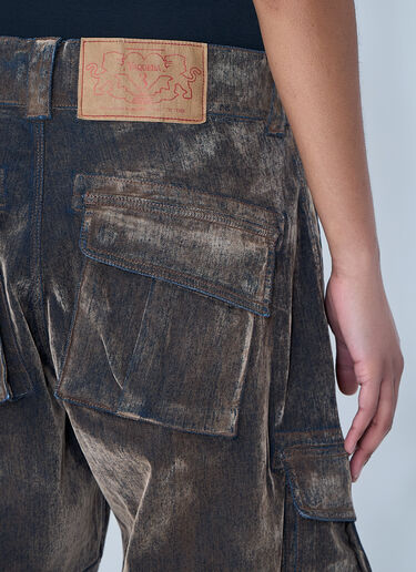 Vaquera Denim Cargo Shorts Brown vaq0264002