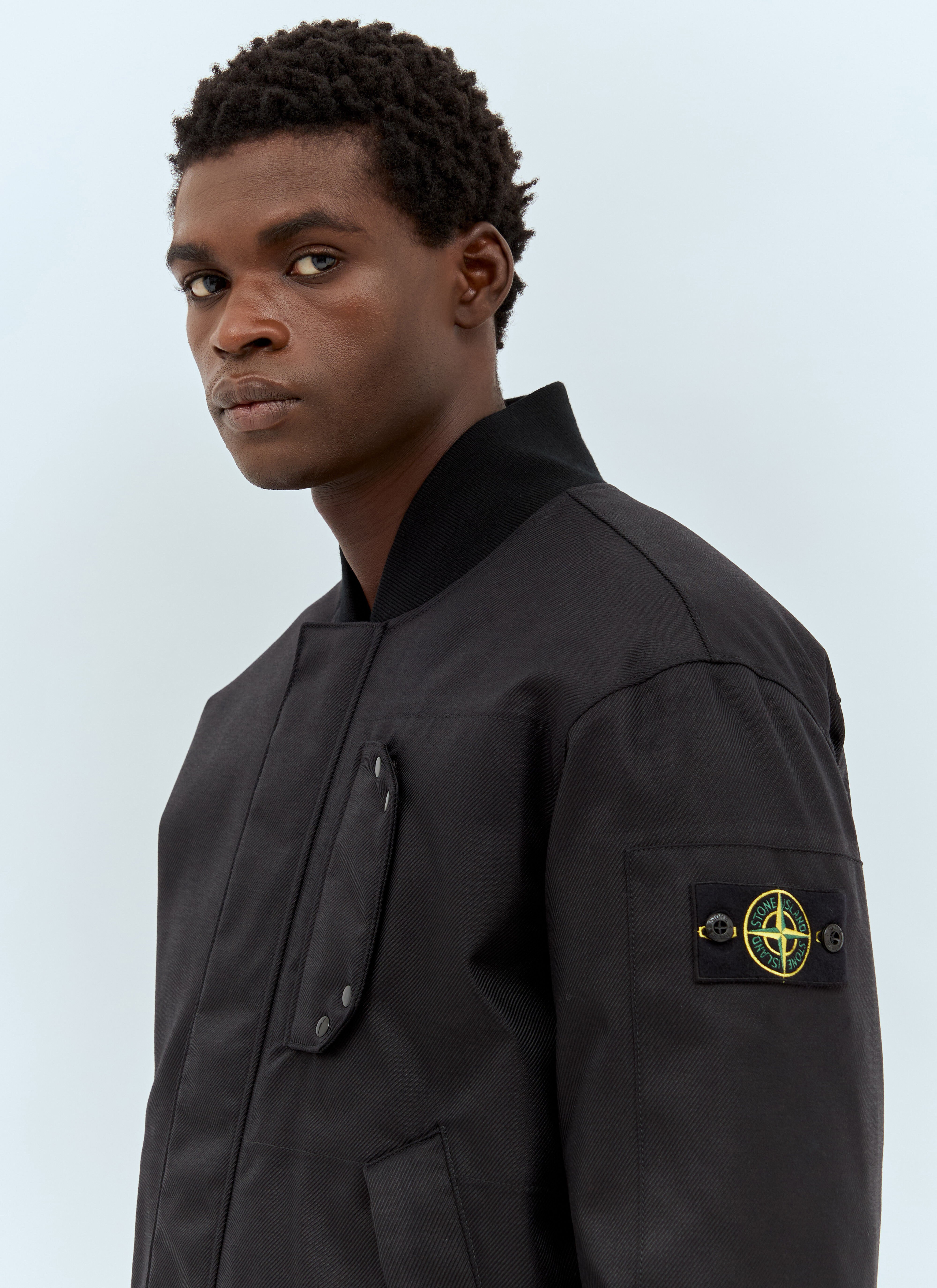Stone Island Men's' Twill Padded Jacket in Black | LN-CC®