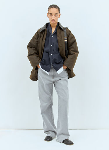 Miu Miu 로고 모티프 셔츠  네이비 miu0258039