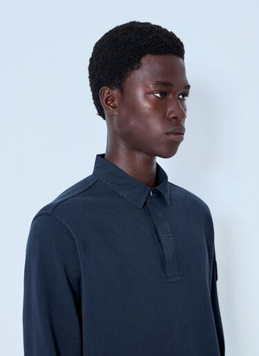 LN-CC® - Stone Island: Long Sleeve Polo Shirt - Black Stone Island Long Sleeve Polo Shirt Black sto0165075
