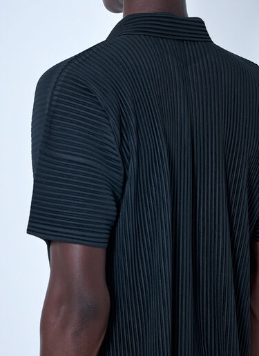 LN-CC® - Homme Plissé Issey Miyake: Pleat Short Sleeve Shirt - Black Homme Plissé Issey Miyake Pleat Short Sleeve Shirt Black hmp0165005