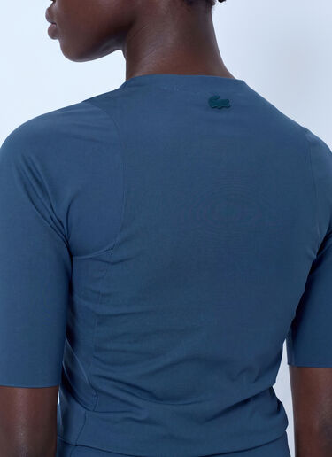 LN-CC® - Lacoste: Runway Zipped Printed Stretch T-shirt - Blue Lacoste Runway Zipped Printed Stretch T-shirt Blue lac0266011