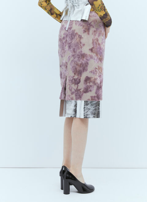 Dries Van Noten Salbina Ciselé Midi Skirt Blue dvn0254009