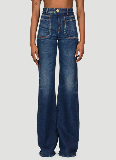 Balmain Denim Flared Jeans Brown bln0254005