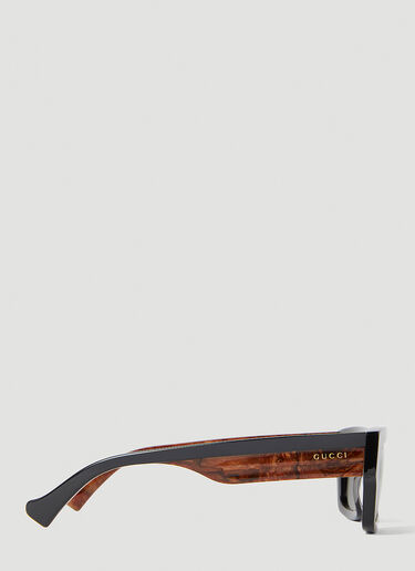 Gucci 矩形太阳镜 棕 guc0152276